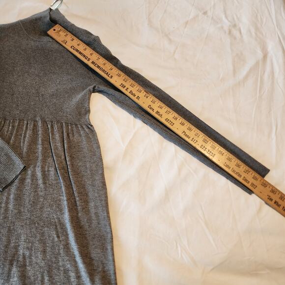 Magaschoni Medium Cashmere/Silk Blend Mock Neck Grey Sweater Dress Long-Sleeved - Picture 6 of 11